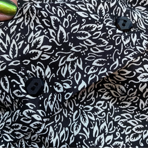 Vintage 1980s Lanz Black And White Foliage Maxi Dress - Picture 3 of 11